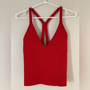 Zara red crop top